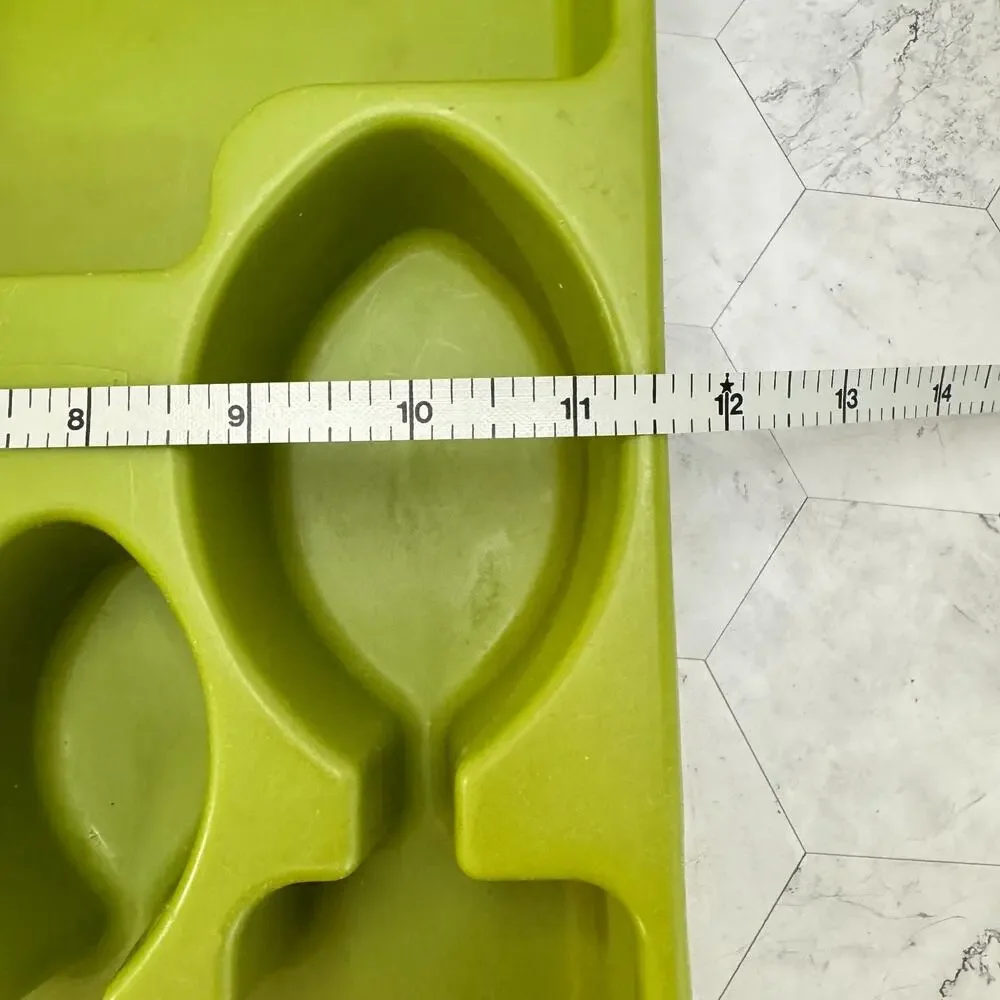 Vintage Rubbermaid Flatware Tray Avocado Green Utensil Silverware Holder #2922